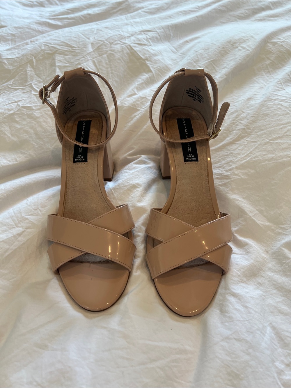Steve Madden Blush Patent Block Heel Sandals